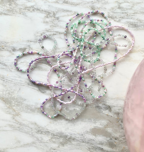 PASTEL GEMS beaded 'wristlace'